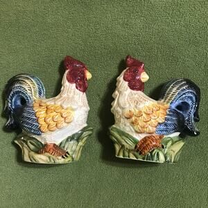 Rooster and Hen Chicken Jay Import Salt & Pepper Shakers Set